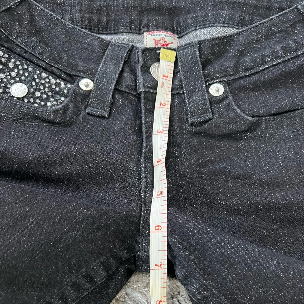 True Religion Skinny Low Rise Jeans – Size 24 – Black w/ Swarovski Rhinestones - Picture 12 of 12
